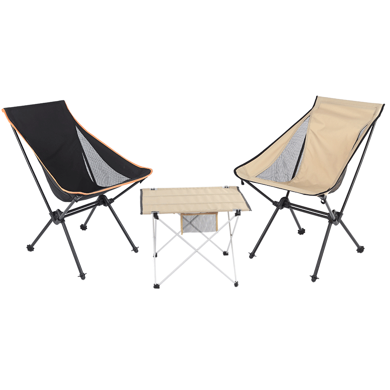 [Middle back folding chair] Leisure outdoor fabric table and chair suit ultra-light camping chair portable balcony space Chair