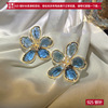 Crystal, fashionable earrings, European style, flowered, 2020 years, internet celebrity