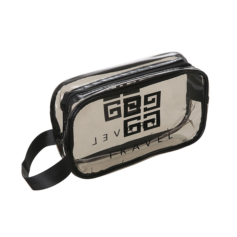 Bolsa de lavado de impresión gruesa impermeable y transparente portátil bolsa de almacenamiento de maquillaje portátil de gran capacidad bolsa de maquillaje portátil