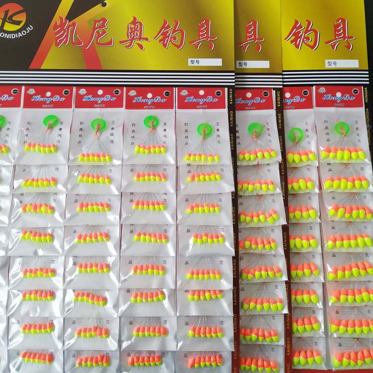 Venta al por mayor de fábrica flotador de siete estrellas flotador de Oliva de dos colores flotador de peces cilíndrico grande flotador de pesca tradicional accesorios de pesca flotador de siete estrellas