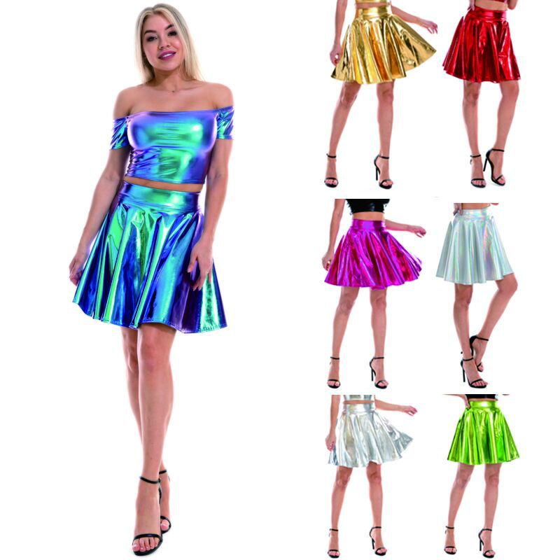 Aliexpress Amazon Cross-Border Popular Large Swing Skirt for Women Nightclub Stage Performance Clothing Pleated Skirt for Women Factory Direct Sale