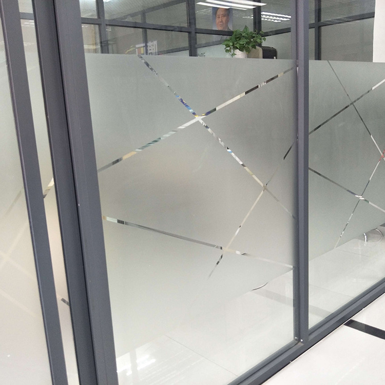 公司玻璃贴纸磨砂彩印办公室玻璃门防撞条腰线镂空广告字广告牌