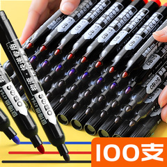 Black Oil-based Fat Marker for Courier with Refill, Thick, Waterproof, Non-fading, Red and Blue, Various Sizes - Must-have Item for Delivery Personnel