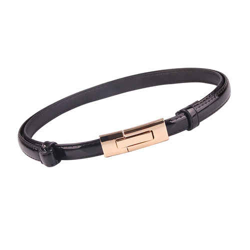 Korean style all-match patent leather women’s adjustable buckle belt candy color sweet fashionable women’s belt factory direct sale
