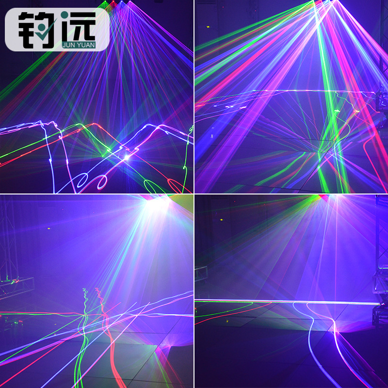 Luz láser de haz de cuatro proyectores Luz de proyección de línea láser Control de sonido Flash explosivo KTV Bar Atmósfera dmx512 Luz de escenario
