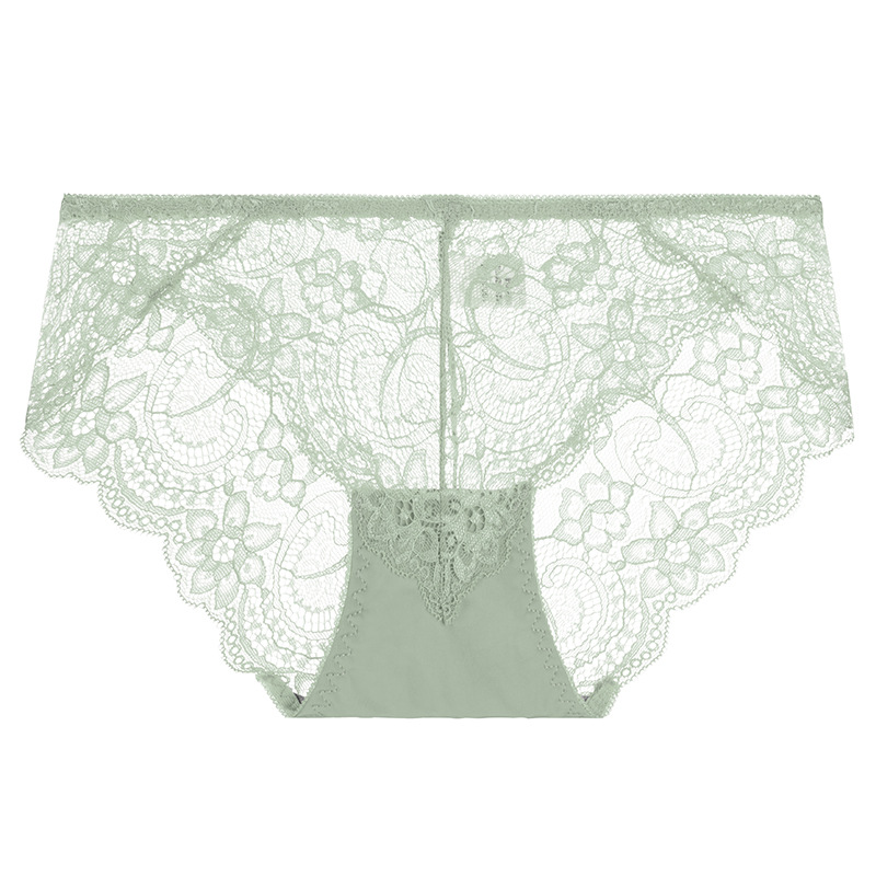 Bragas de mujer de algodón sexy floral con borde de encaje, bragas de mujer japonesas cómodas y agradables para la piel