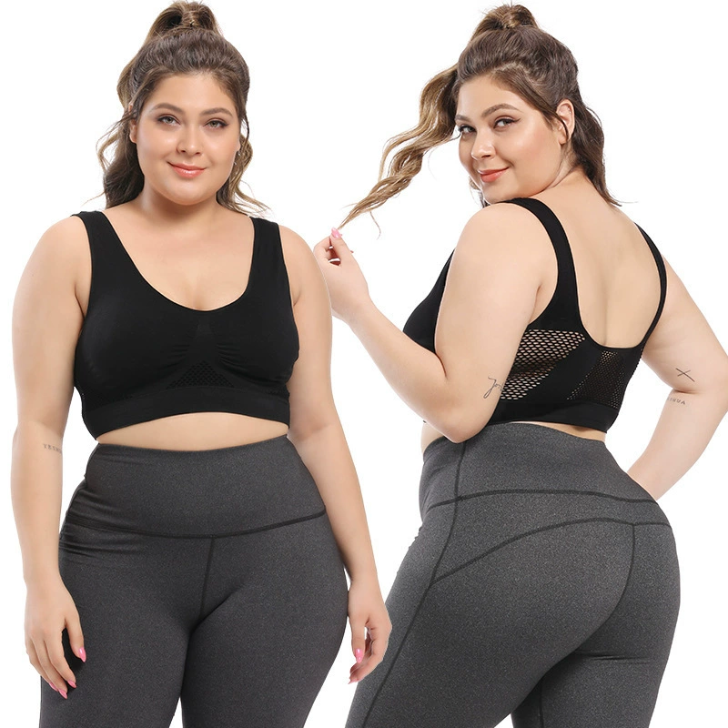 Wireless bra, breathable sports bra, yoga clothing, underwear, plus size