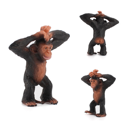 Simulation Wildlife Model Chimpanzee Baby Carrying Standing Orangutan Black Kong Zoo Gorilla Ornament Toy