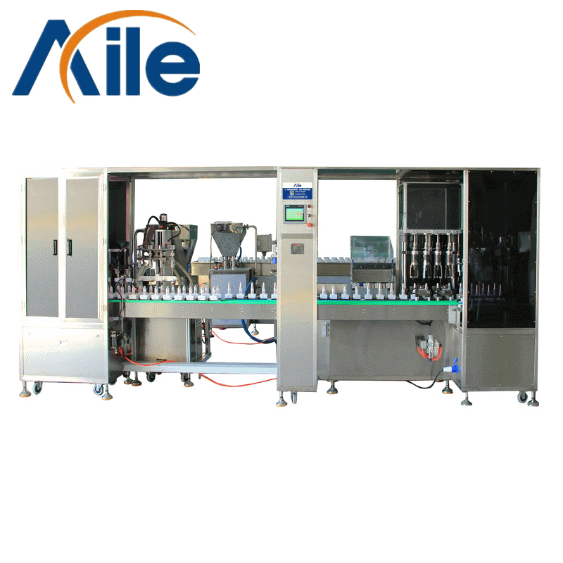 高速全自动直线式膏霜乳灌装机化妆品灌装旋盖生产线
