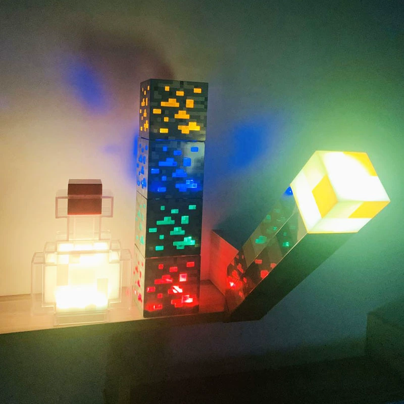 Color‑changing mining ore lamp night light, rechargeable, multi‑mode gift models (keychain, bottle, torch)