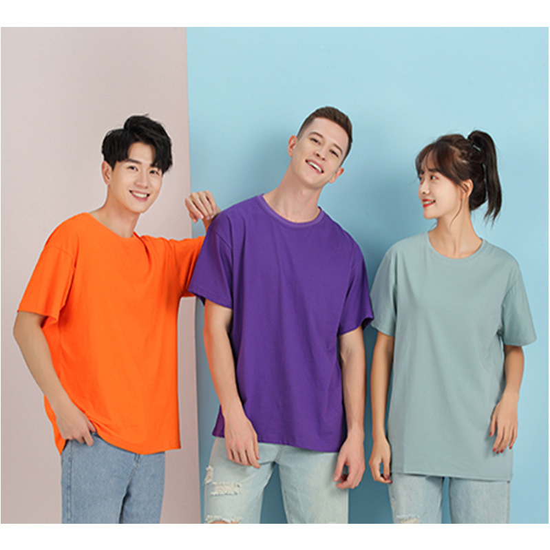 Camiseta de cuello redondo de algodón logotipo personalizado camiseta camisa publicitaria camisa polo ropa de trabajo personalizada manga corta fábrica recta