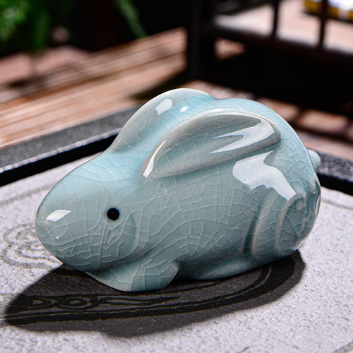 Ceramic Ru kiln boutique tea pet opening piece 12 zodiac tea ceremony ornaments tea play opening piece gift tea pet