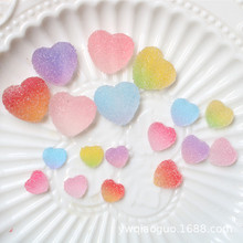 仿真软糖大中小号桃心爱心diy美甲饰品手工材料 软胶贴饰手机配件