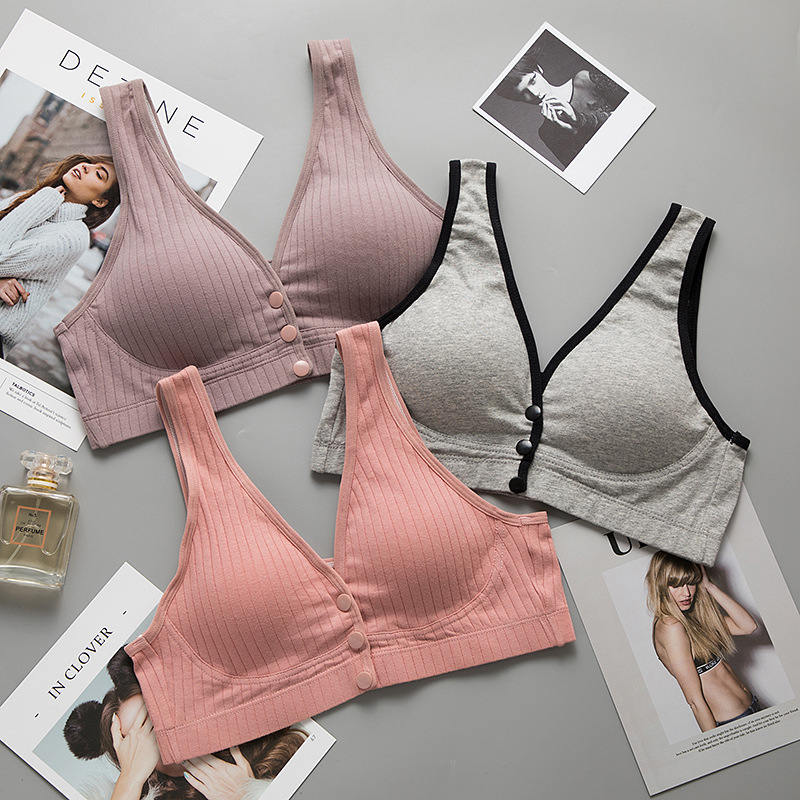 哺乳文胸背心式聚拢防下垂喂奶孕妇内衣女怀孕期纯棉夏季薄款胸罩