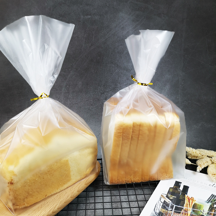 吐司包装袋烘焙包装加厚磨砂半透明塑料面包袋无图案印刷100个装