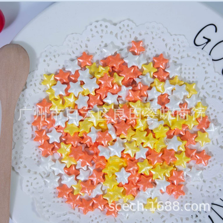 1,2 см большие пятиконечные звезды красочные бусины 1 кг Рождественский торт для выпечки красочные конфеты бусины Гуанда желтая звезда красочные конфеты