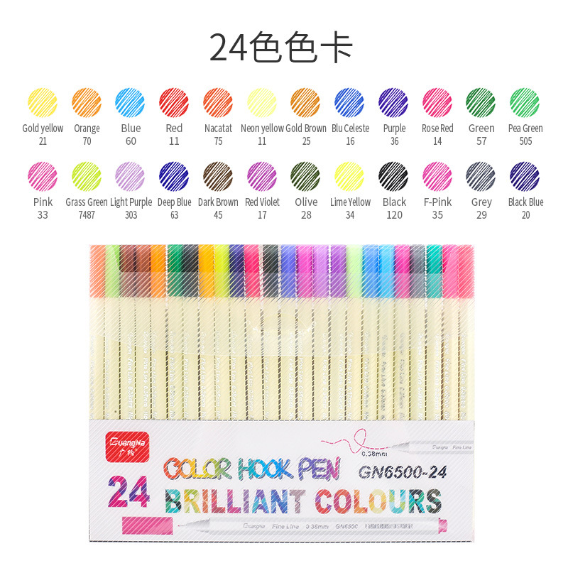 Guangna 6500 arte pluma de gancho de color 15 traje de color pluma de esquema de color pluma 10 traje de color