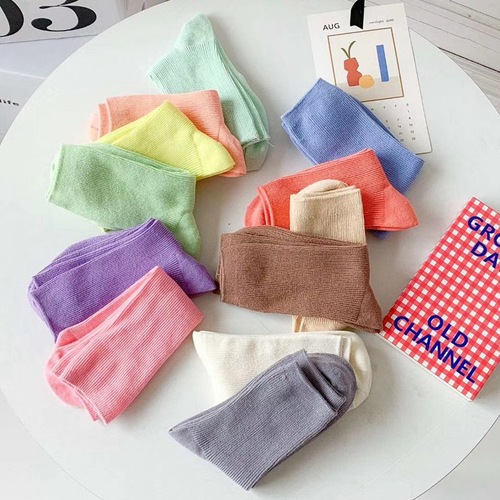Versatile pile socks for women, Korean mid-calf socks for summer, thin style, trendy Korean style college style cotton socks for women, long socks