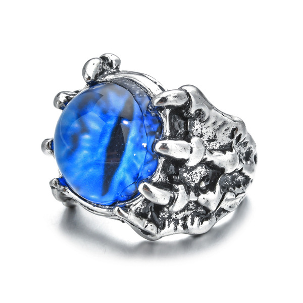 European and American exaggerated skeleton devil eye ring…
