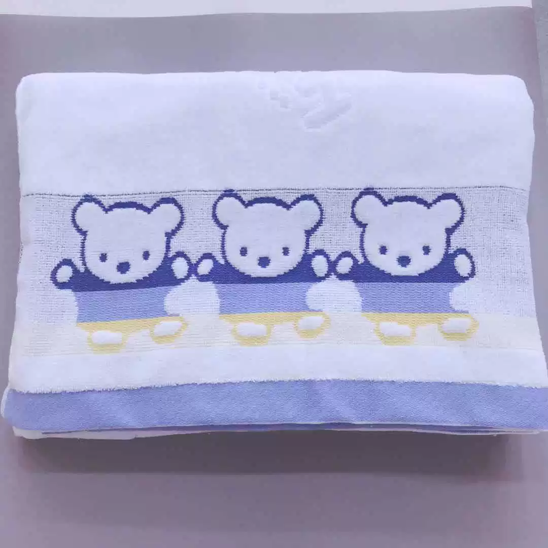 Cotton cartoon children's soft bath towel for kindergarten, wholesale