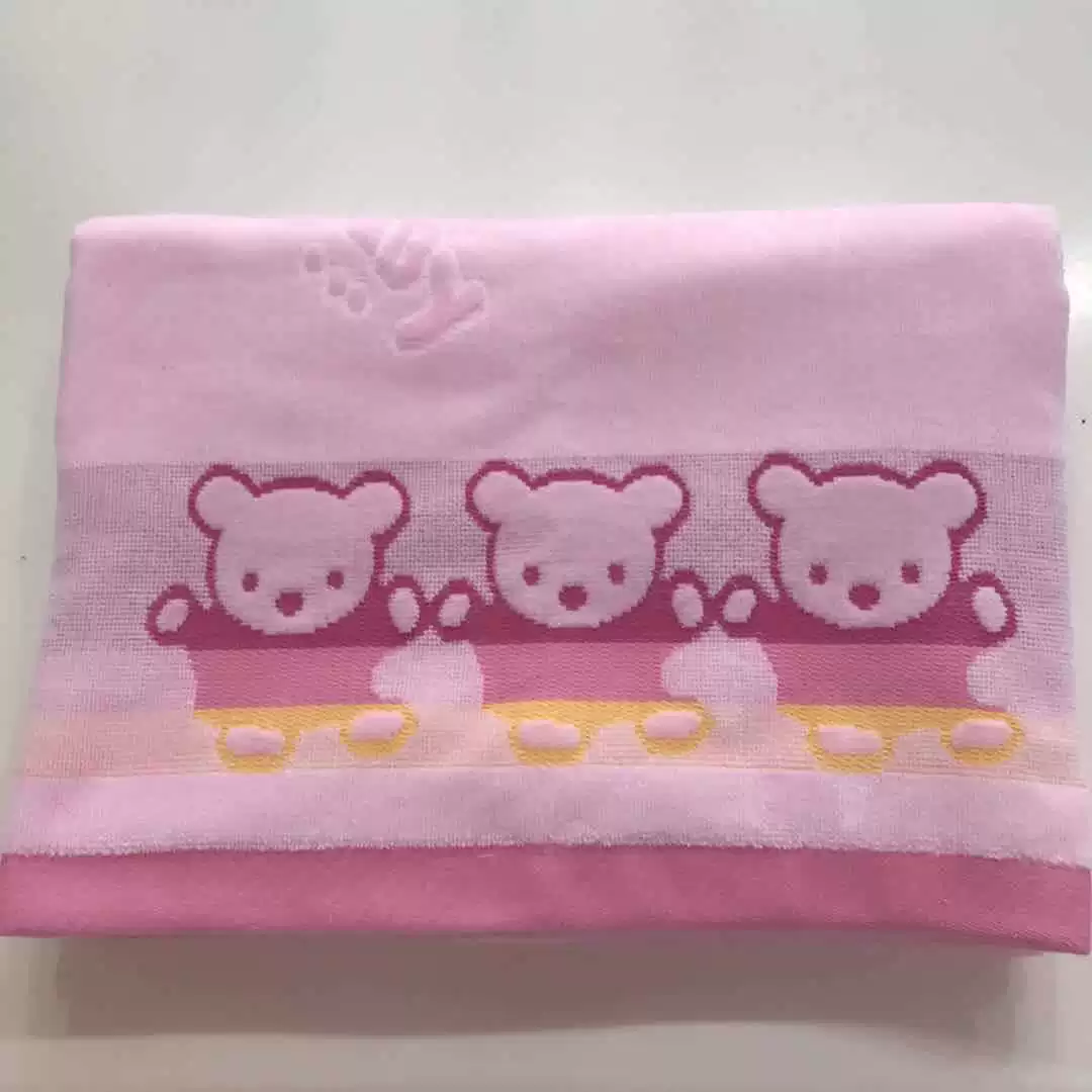 Cotton cartoon children's soft bath towel for kindergarten, wholesale