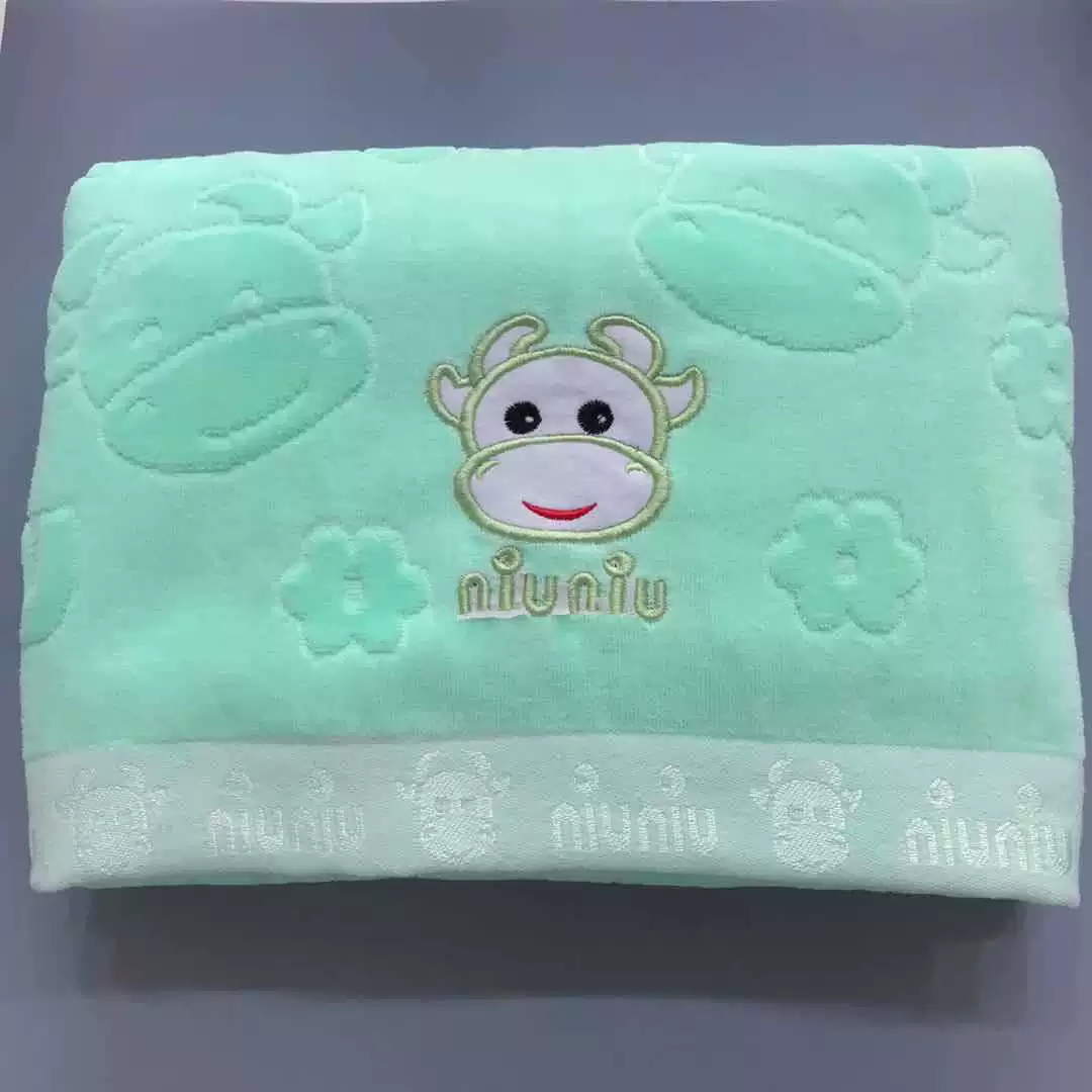 Cotton cartoon children's soft bath towel for kindergarten, wholesale