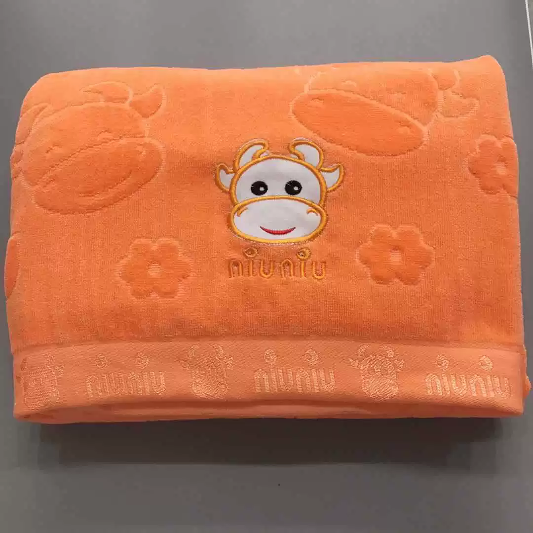 Cotton cartoon children's soft bath towel for kindergarten, wholesale