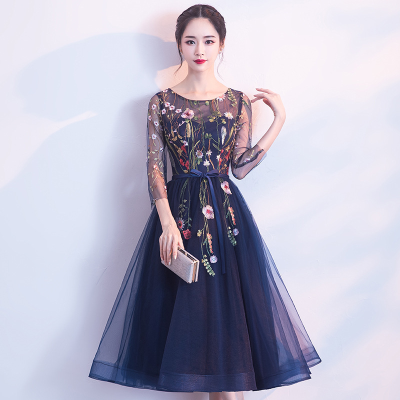 Evening Dress for Women 2026 New Style Banquet Dignified Elegant Fashionable Mid-Length Host Party Cocktail Dress