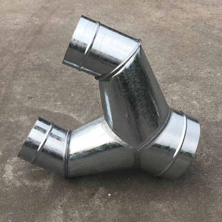 三通异形风管 镀锌板三通变径螺旋风管 45度三通加工生产