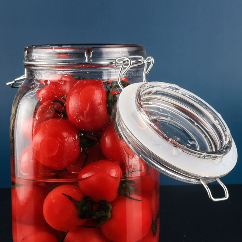 Ganni разнородное хранение пищевых продуктов резервуар хранение кухни прозрачная стеклянная банка для кофе герметизация соус соус кимчи банка