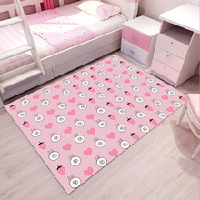 批发新款儿童卧室卡通床边毯 一件代发少女粉色系可爱风卡通地毯