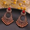 Beads, fashionable retro golden earrings, accessory with tassels, suitable for import, European style, wholesale