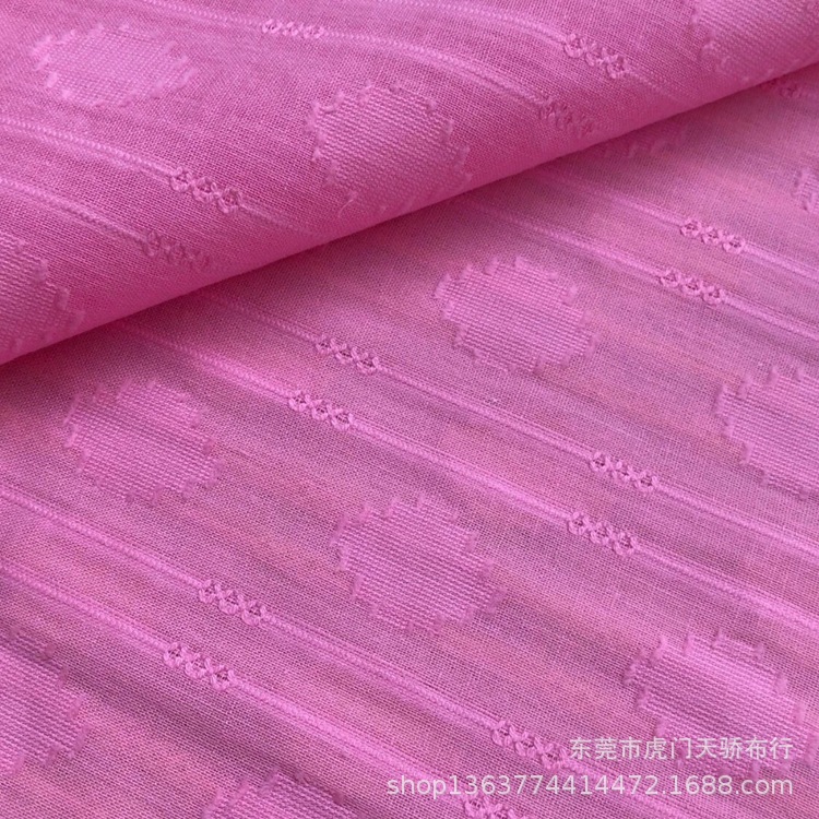 春夏梭织棉沙罗布剪花  棉薄款80克碎珠点提花 衬衣连衣裙服装料