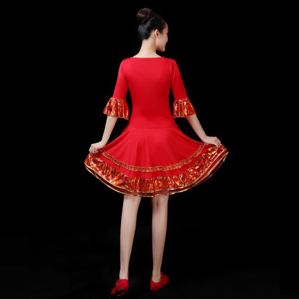 Square dance clothing women's fashion sequins 2020 new suit middle-aged and elderly modern dance skirt dance clothes summer