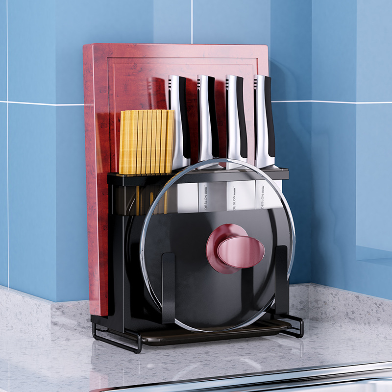 Cuchillo de acero inoxidable cuchillo de almacenamiento de perforación libre montado en la pared de almacenamiento de rack suministros de cocina cuchillo de cocina multifuncional cuchillo de cocina tabla de cortar