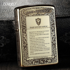 Zorro original copper kerosene lighter personalized creative gift for boyfriend finely carved retro windproof lighter wholesale