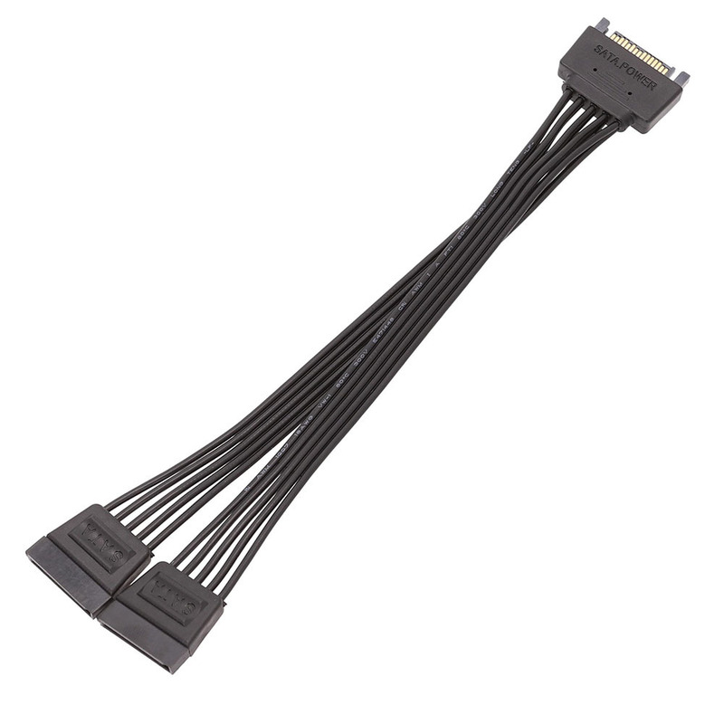 SATA hard disk power adapter cable 15pin one minute two one Revolution two female black cable 20cm 5 wire SATA hard disk power adapter cable 15pin one minute two one Revolution two female black cable 20cm 5 wire