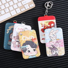 可爱动画卡通新款多功能卡包可批发皮质门禁卡钥匙扣校园身份卡套
