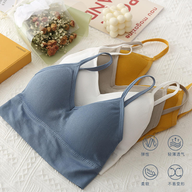 La ropa interior de niña japonesa en forma de U Cruz belleza correa trasera envuelta en el pecho verano nueva celebridad de Internet mismo estilo ropa interior inalámbrica