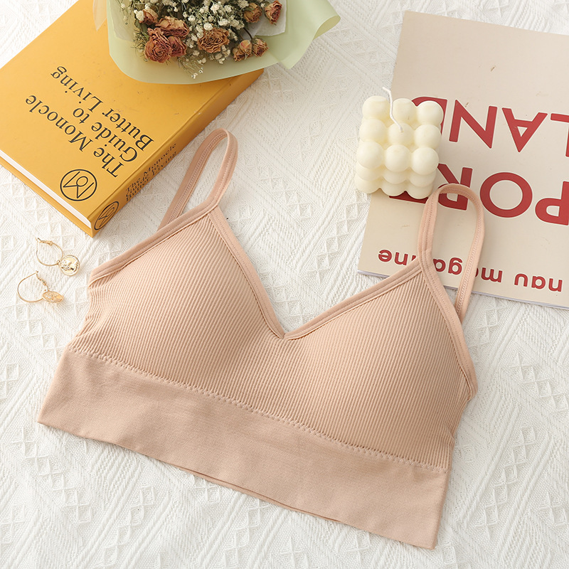 La ropa interior de niña japonesa en forma de U Cruz belleza correa trasera envuelta en el pecho verano nueva celebridad de Internet mismo estilo ropa interior inalámbrica