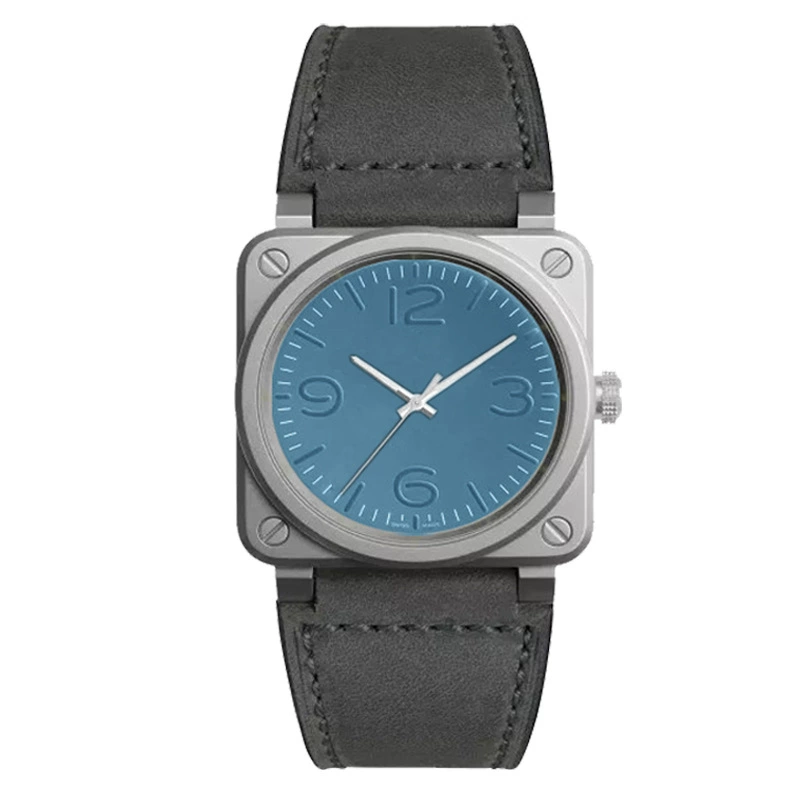 Ф fashions watches из нержавеющей стали, квадратный корпус, кожаный ремешок, повседневные унисекс, не водостойкие