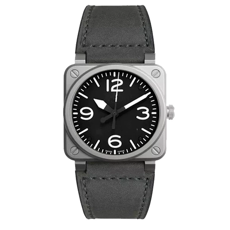 Ф fashions watches из нержавеющей стали, квадратный корпус, кожаный ремешок, повседневные унисекс, не водостойкие