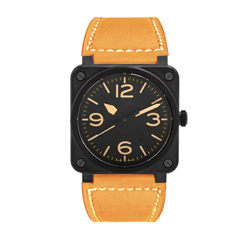 Ф fashions watches из нержавеющей стали, квадратный корпус, кожаный ремешок, повседневные унисекс, не водостойкие