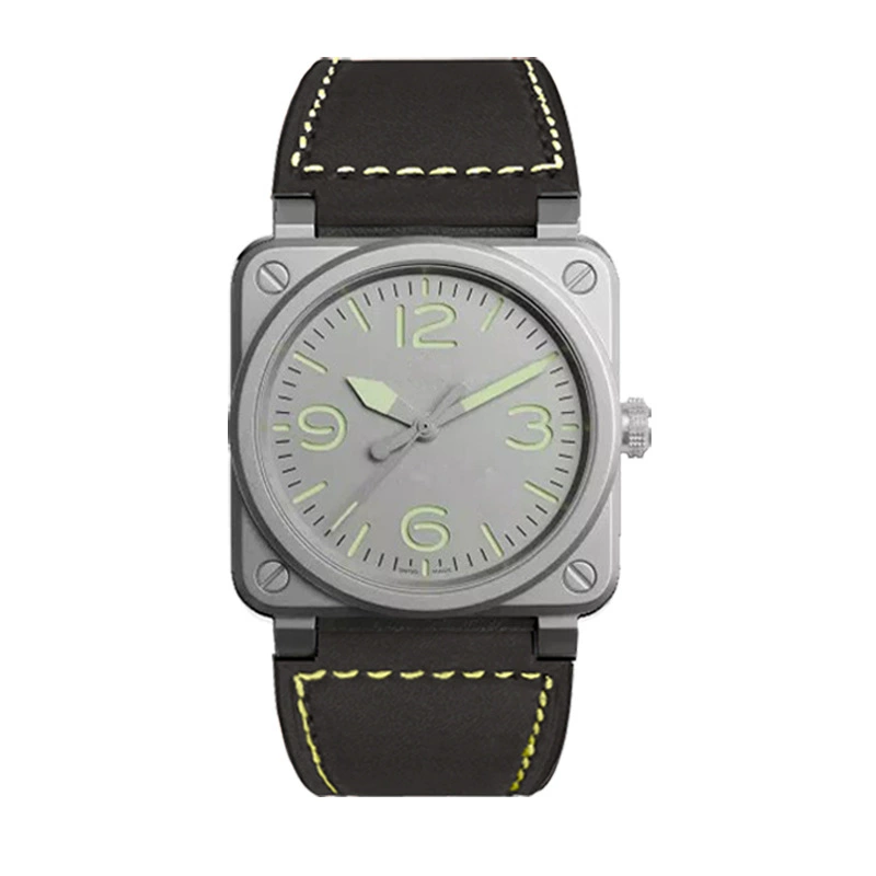 Ф fashions watches из нержавеющей стали, квадратный корпус, кожаный ремешок, повседневные унисекс, не водостойкие
