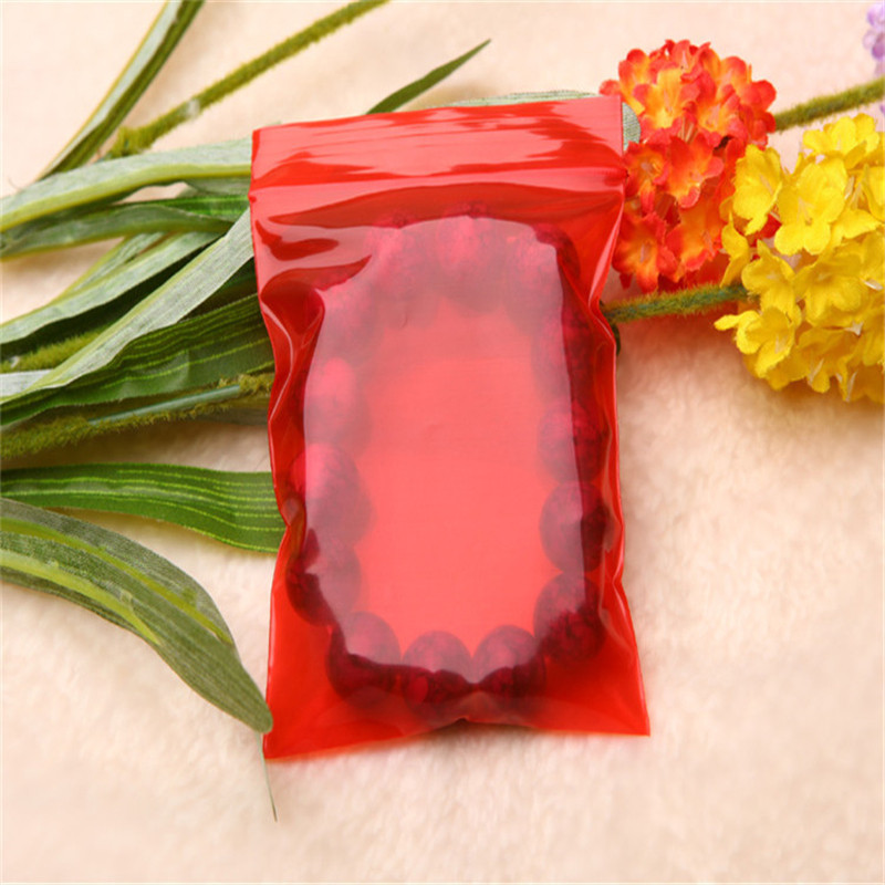 7*10cm8*12红色自封袋骨袋半透明封口袋 pe密封全红色pe塑料胶袋