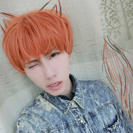 疯狂动物城/神秘的信使cosplay尼克拟人假毛桔红色假发 cos假发