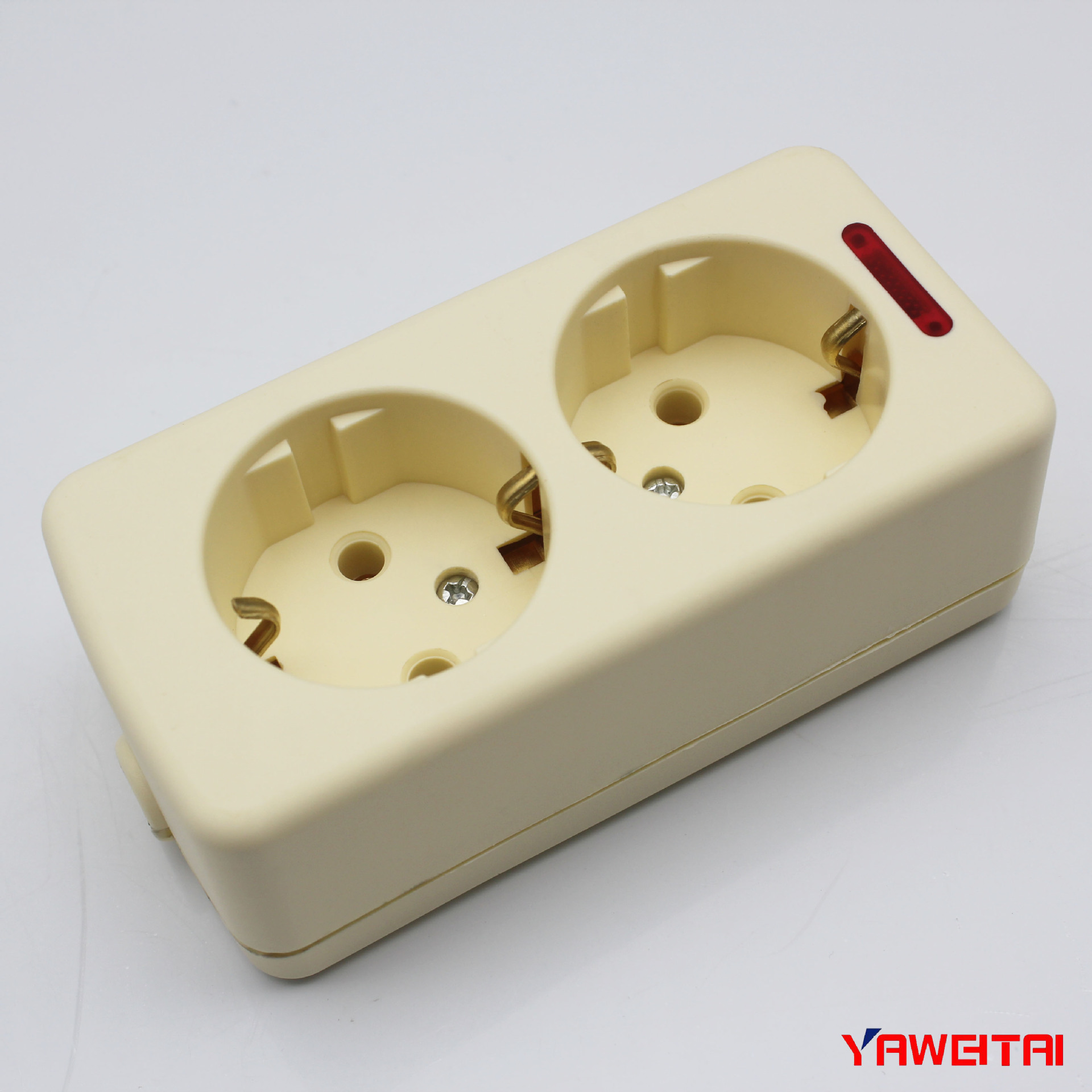 雅威欧式排插 可接线欧标插座 印尼款德式2孔/两位插座排插