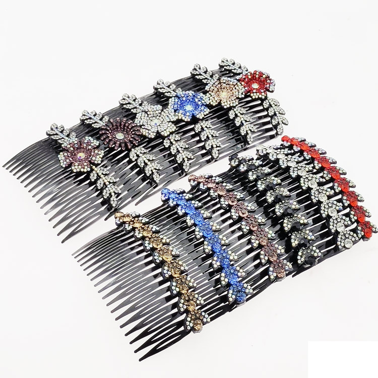 A3232 ancho completo diamante tenedor peine insertar peine accesorios para el cabello al por mayor Yiwu venta al por mayor 2 yuanes tienda de la venta caliente