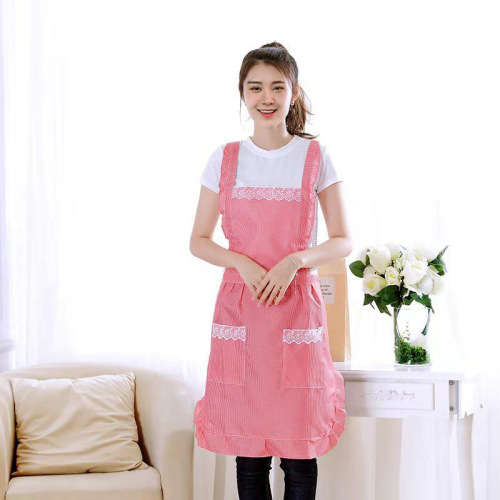 Korean-style Fashionable Double-Layer Stain- and Oil-Proof Apron for Kitchen Cooking — Cute Princess Design, Ideal as a Household or Women's Workwear Cover-Up