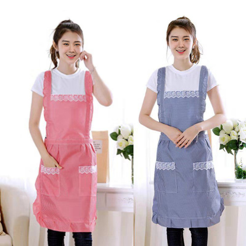 Korean-style Fashionable Double-Layer Stain- and Oil-Proof Apron for Kitchen Cooking — Cute Princess Design, Ideal as a Household or Women's Workwear Cover-Up
